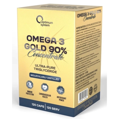 Антиоксидант Optimum System Gold Series Omega-3 90% 120 капсул