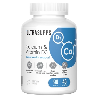 Витамины UltraSupps Calcium + Vitamin D3 90 таблеток